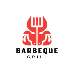 Barbeque grill logo icon vector