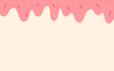 Obraz premium Background with donut glaze. pastel colorful. Pattern design for banner, poster, card, postcard, cover, brochure. Vector illustration 