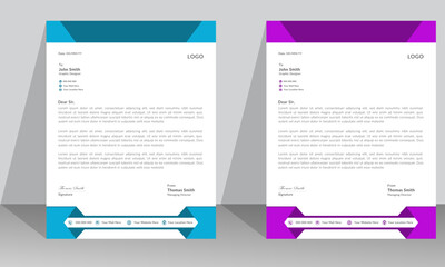 modern creative colorful letterhead design template