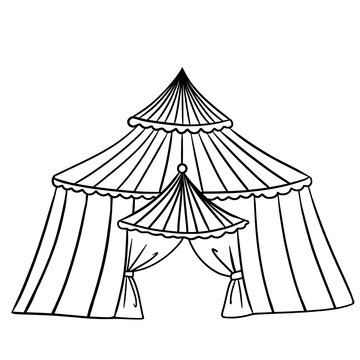 recommend clip art: Circus tent one line art