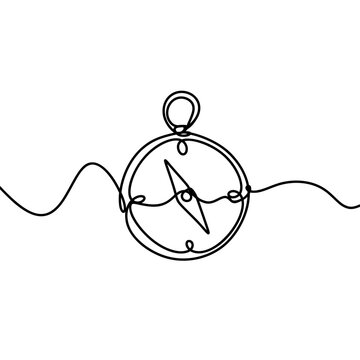 recommend clip art: Compass navigation one line drawing 