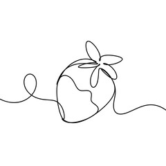Strawberry fruit one line drawing 