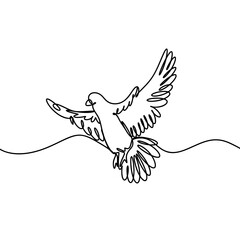 Flying pigeon one line art 