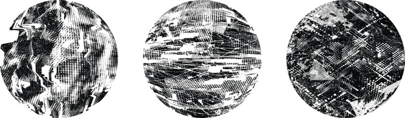 Sprayed black circle set.Graffiti art design . Noise dispersion circle . Spray effect .Grunge texture . Distressed element .vector
