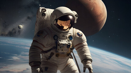 human in the space, space walker