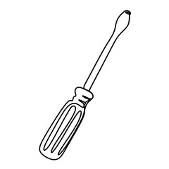 Screwdriver one line drawing
