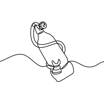 recommend clip art: A scuba diving oxygen tank line art. 
                    