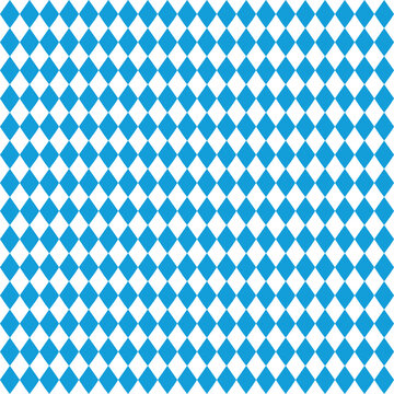 Oktoberfest bavarian pattern. Flag of bavaria. Background for german octoberfest in munich. Texture with white and blue rhombus. Seamless banner for fabric of bayern. Wallpaper and textile.
