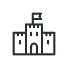 Medieval castle isolated icon, stronghold vector symbol with editable stroke