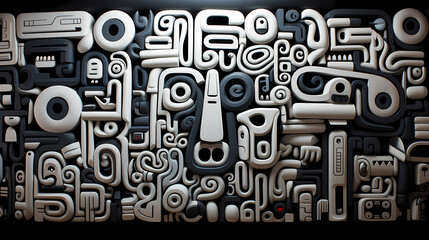 Funny doodle seamless pattern, artistic background