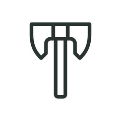 Viking double axe isolated icon, doubled headed viking axe vector symbol with editable stroke