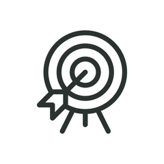 Archery tournament isolated icon, shooting range vector symbol with editable stroke
