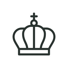 Queen's Crown isolated icon, monarchy vector symbol with editable stroke