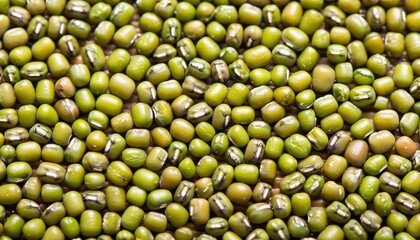 Fresh mung bean grams close-up view