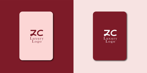 ZC Logo design vector in Chinese letters - obrazy, fototapety, plakaty