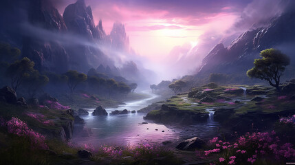 twilight rain in a hidden valley