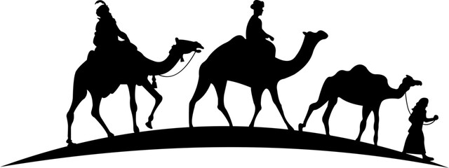 Wise Men In Camels Silhouettes