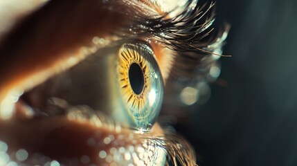 Fototapeta premium A detailed close-up of a person's eye. This image can be used for various purposes
