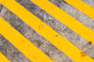 Yellow striped . No parking is allowed on space covered with this stripes, top view background
