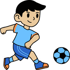 Kid Play Soccer Football