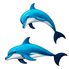 Fototapeta premium cute dolphin clip art on transparent background illustration