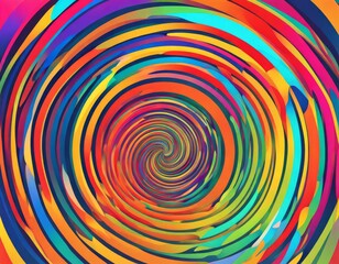 Fototapeta na wymiar Psychedelic rainbow swirl celestial rainbow spiral meditation focus trippy background artistic style