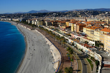 Nice, French Riviera, France seafront and beach