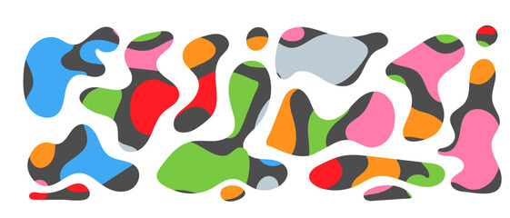 Freeform blob shapes. Abstracts amoeba shapes, freeform organic elements.