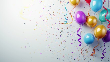 Festive Frame for Celebratory Moments: Carnival and Birthday Party Ambiance Captured with Balloons, Streamers, and Confetti, Creating a Lively and Joyful Party Atmosphere