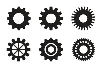 set of gear wheels, gear icon. various type of gear symbol collection. cogwheel vector illustration on transparent background.