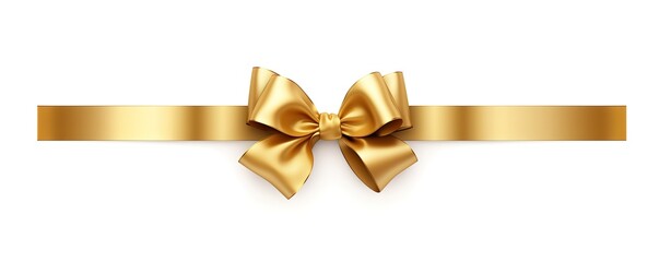 golden bow isolated on white background