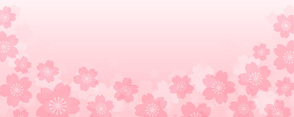 ピンクのパステル調の桜模様の背景素材のベクターイラスト画像