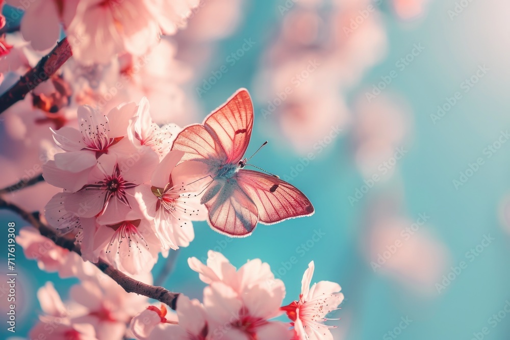 Aufkleber a butterfly perched on a tree branch. can be used as a symbol of nature and beauty