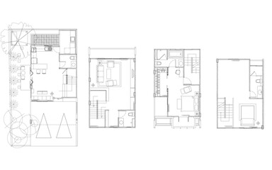 Drawings for interior and architectural design Business sector for construction decorating