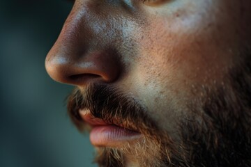 Obraz premium A close-up shot of a man with a beard. Versatile and suitable for various uses