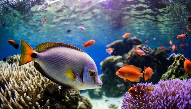 Aquarium oceanarium wildlife colorful marine panorama landscape nature snorkel diving