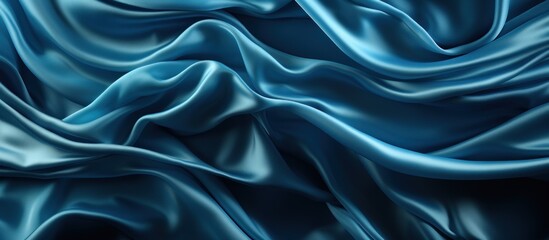 Beautiful dark blue silk satin background