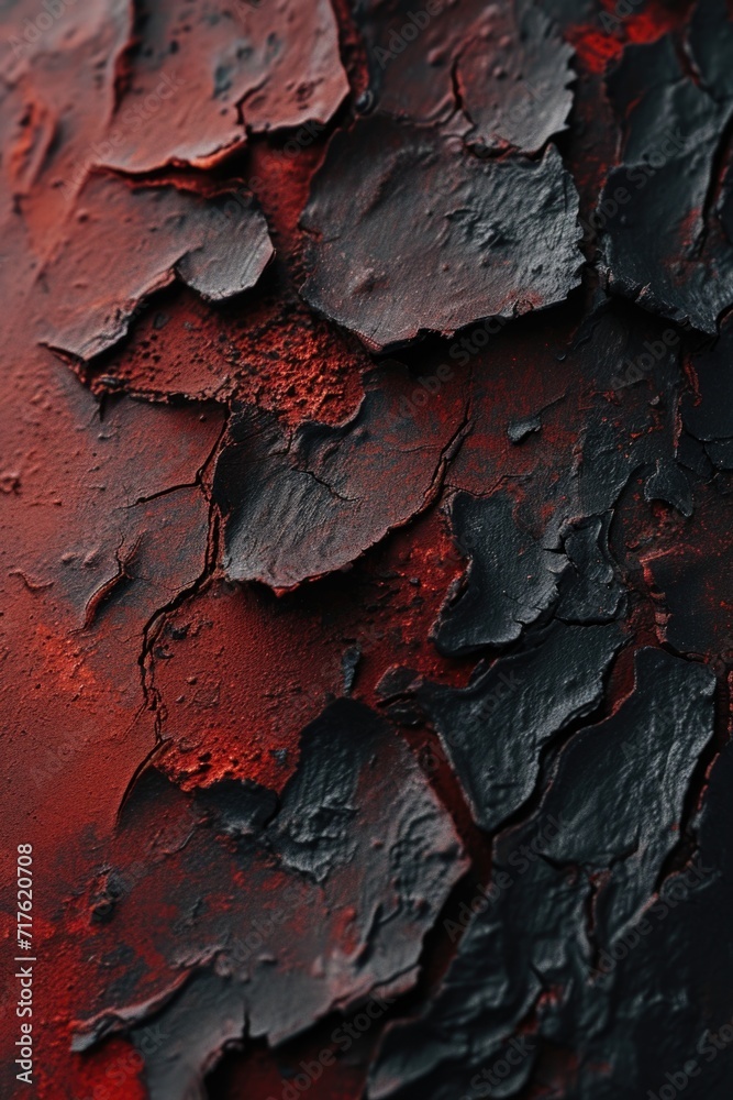 Poster A close-up view of red and black paint. Can be used for various artistic projects