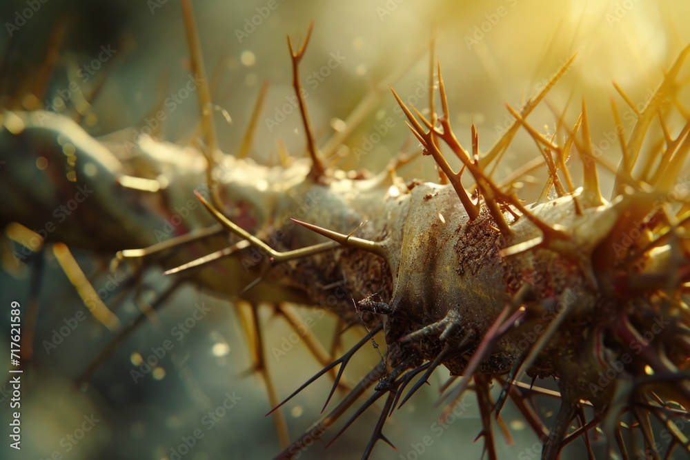 Poster A detailed close-up view of a single branch from a tree. This image can be used to depict nature, seasons, growth, or environmental concepts