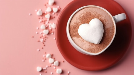 Obraz na płótnie Canvas Hot cocoa bomb topped with marshmallow. Handmade