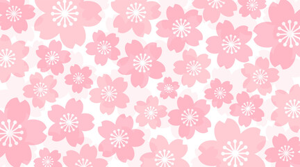 ピンクのパステル調の桜模様の背景素材のベクターイラスト