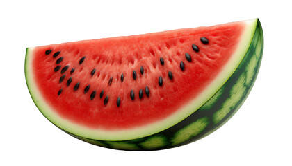 Watermelon slice isolated on transparent background.