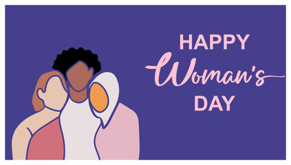 International Women s Day woman history concept background, banner, placard, card, and poster design template with text inscription and standard color. vector