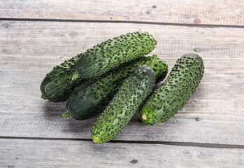 Fresh natural organic cucumbers heap