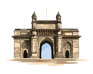 Fototapeta na wymiar Gateway of India, Mumbai Vector Illustration