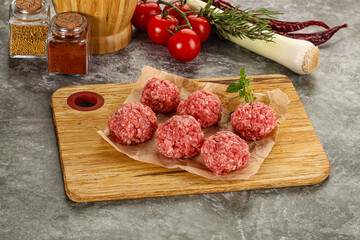 Raw beef meatball minced meat