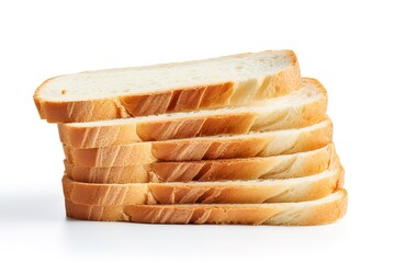 Pile of white bread on white Background. generative AI