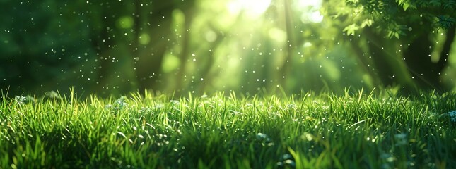 green grass in the morning, wallpaper, background