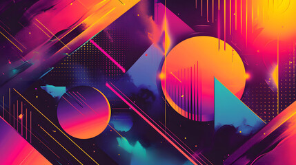 colorful abstract geometric background - obrazy, fototapety, plakaty