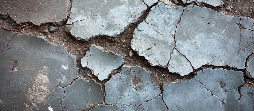 Cracked concrete mends itself, with unique background and patterns.